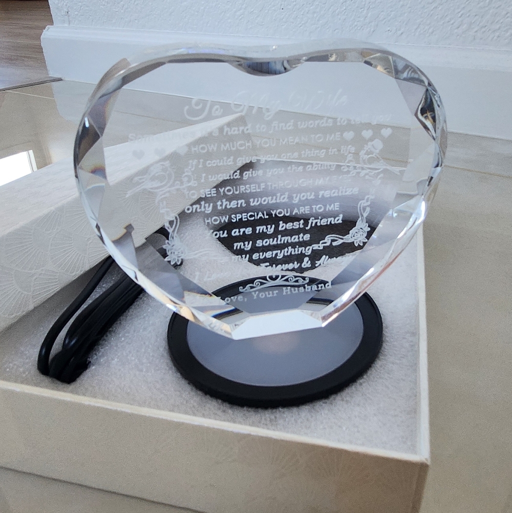 Glass LED Gift For Wife Keepsake